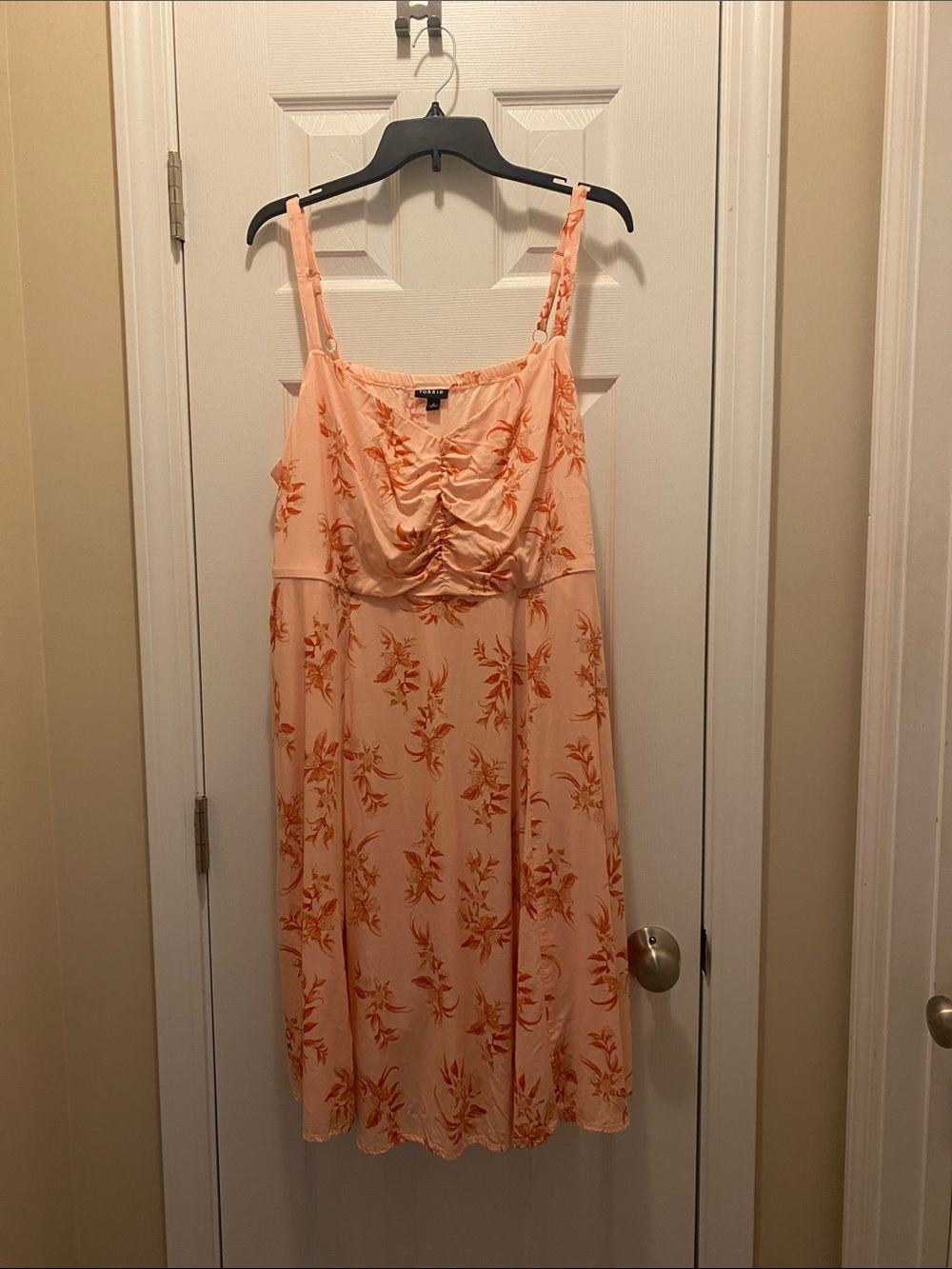 torrid Peach Dress with Rust Floral Accent plus size 2x